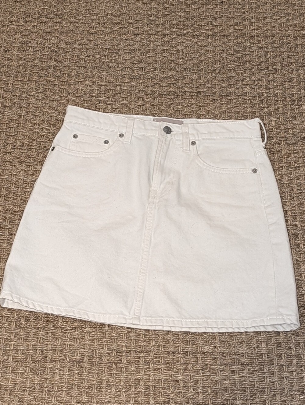 Everlane White 100% Cotton Denim Mini Skirt